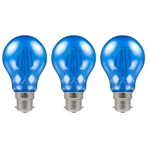 Crompton Lamps LED GLS 4.5W B22 Harlequin IP65 Blue Translucent (3 Pack)