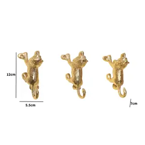 Melody Maison Set of 3 Gold Lion Wall Hooks