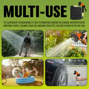 150 Ft Expandable Flexible Hosepipe Garden Hose Pipe Magic Snake + Gun Watering Outdoor