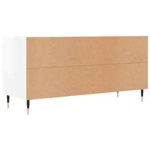 Berkfield TV Cabinet High Gloss White 104x35x50 cm Engineered Wood