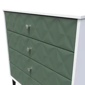 Toledo 4 Drawer Chest in Labrador Green & White (Ready Assembled)