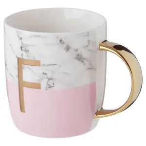 Maison by Premier Mimo Pastel Pink F Letter Monogram Mug