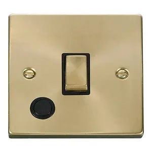 Satin / Brushed Brass 1 Gang 20A Ingot DP Switch With Flex - Black Trim - SE Home