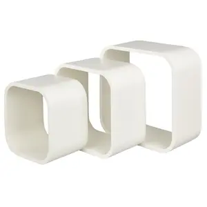 GoodHome Cusko White Cube shelf (L)32.5cm x (D)15.5cm, Set of 3