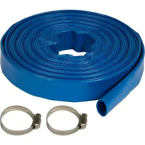 Pro-Kleen 15M PVC Heavy Duty Layflat Submersible Pump Hose For Flood Water, Hot Tubs, Ponds