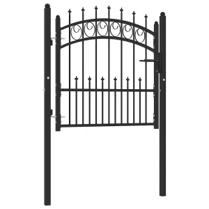 Berkfield Fence Gate with Spikes Steel 100x100 cm Black