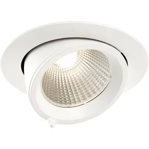 2 PACK Fully Adjustable Ceiling Downlight - 30W Cool White LED - Matt White