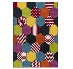 Abaseen Multicoloured Rug 60x220cm Geometric Modern Rug Rectangular Indoor