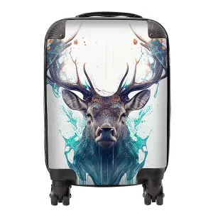 Stag Face Splashart Suitcase - Mini Cabin