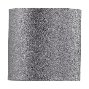 First Choice Lighting Set of 2 Chrome Stick Table Lamps with Grey Glitter Shades