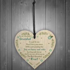 Handmade Gift For Grandad Wooden Heart Grandad Birthday Gift Grandparent Gift Keepsake