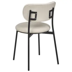 Set of 2 Dining Chairs CASEY Light Beige