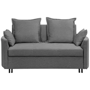 Beliani Scandinavian Sofa Bed HOVIN Grey