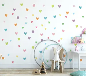 Colourful Hearts Nursery Wall Sticker Decals