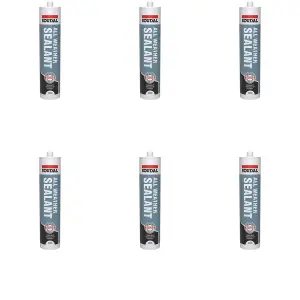 Soudal All Weather Sealant Clear 290ml-Weatherproof, High-performance - Pack of 6