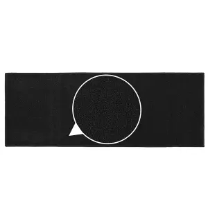 JVL Eden Machine Washable Latex Backed Runner Doormat, 57x150cm, Black