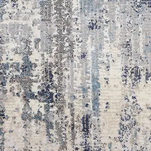 Abstract Ivory Grey Blue Modern Rug For Living Room Bedroom & Dining Room-239cm X 300cm