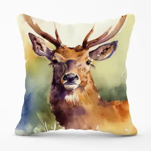 Splendid Stag Watercolour Outdoor Cushion 45cm x 45cm