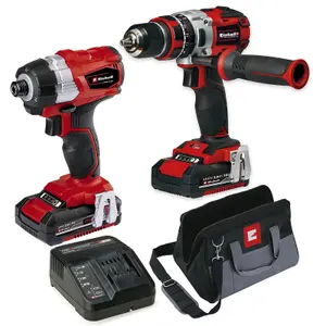 Einhell Power X Change 18V Brushless Combi Hammer Drill + Impact Driver 2x 2ah