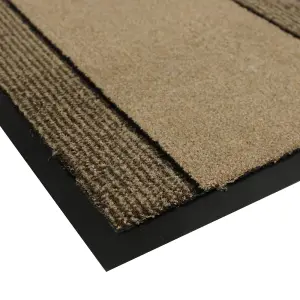 JVL Miracle Machine Washable Barrier Doormat 40x60cm Beige