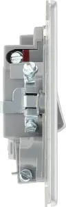 BG Electrical FBS53 Nexus Screwless Flat-Plate Switched Fused Connection Spur Unit Flex Outlet Brushed Steel Neon 13A