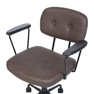 Desk Chair Faux Leather Dark Brown ALGERITA