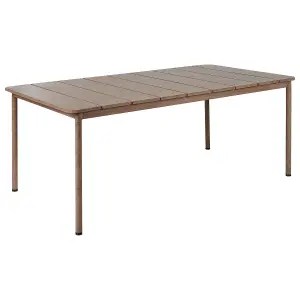 Garden Table Metal Dark Wood FLAVIA