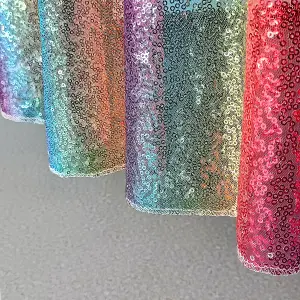 Neel Blue 120 Inch Round Sequin Tablecloth, Rainbow