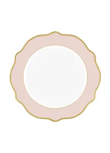 Rozi Jaswely Collection Porcelain Dinner Plates, Set of 6 - Pink