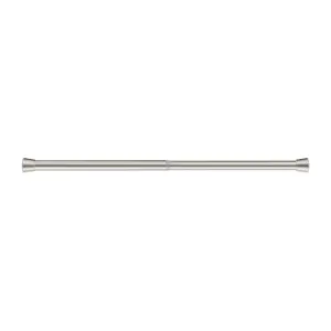 GoodHome Athens Satin Grey Nickel effect Extendable Single curtain pole set, (L)600mm-900mm (Dia)28mm