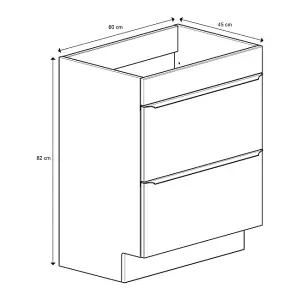 GoodHome Imandra Gloss Anthracite Freestanding Bathroom Cabinet (H) 820mm (W) 600mm