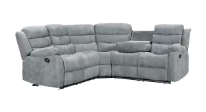 Milano Corner Recliner Sofa Grey Linen