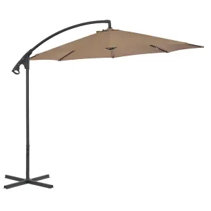 Berkfield Cantilever Umbrella with Steel Pole 300 cm Taupe