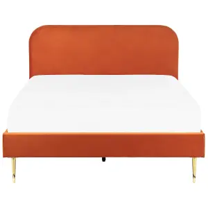 Velvet EU Double Size Bed Orange FLAYAT