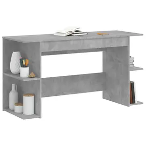 Berkfield Desk Concrete Grey 140x50x75 cm Engineered Wood