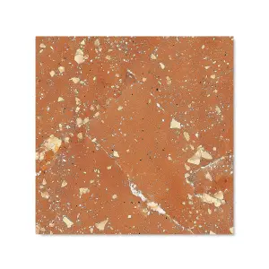 Pale Terracotta Quartz Effect Premium Glass Kitchen Splashback W700mm x H750mm