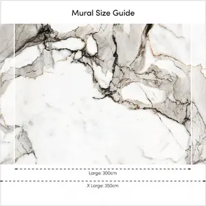 Statuario Marble Mural In Grey Tones (300cm x 240cm)