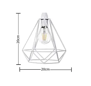 White Cage Metal Basket Ceiling Light Shade