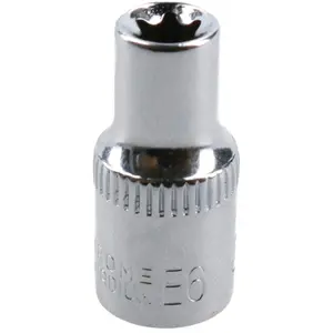 E6 Female Torx Socket Star Bit 1/4" Drive Standard External Chrome Vanadium