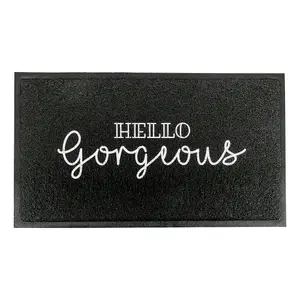 Black Hello Gorgeous Doormat (70 x 40cm)