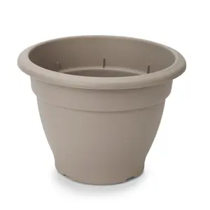 Verve Florus Taupe Bell Plastic Plant pot (Dia) 30cm, (H)22cm, 9.9L