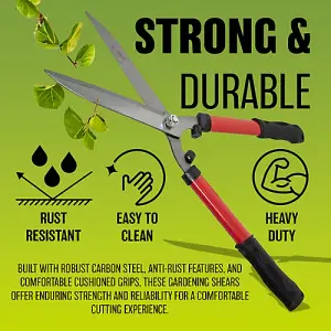 20'' Carbon Steel Blade Grip Handle Garden Shears Hedges Grass Shrubs Bushes New