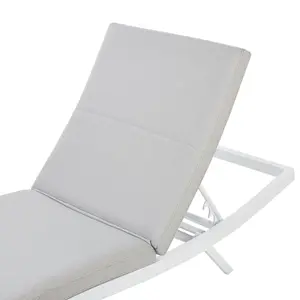 Sun Lounger Metal Light Grey AMELIA