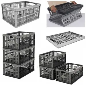 32L Collapsible Plastic Foldable Crates - 10