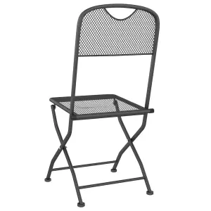 Berkfield Folding Garden Chairs 2 pcs Expanded Metal Mesh Anthracite