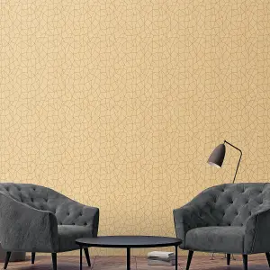 Galerie Special FX Yellow Gold Glitter Web Embossed Wallpaper