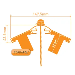 Corrapol White Aluminium Ridge piece (L)6mm (W)145mm