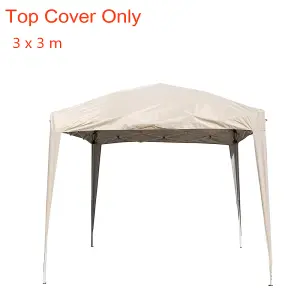 SunDaze 3x3m Pop Up Gazebo Top Cover Replacement Only Canopy Roof Cover Beige