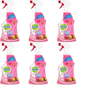 Dettol Power Fresh Pomegranate Antibacterial Multi Purpose Trigger Spray 1 Litre (Pack of 6)