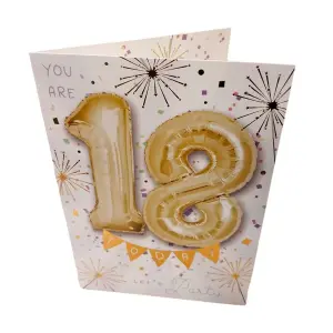 Sensations 18 Today Number Foil Balloon Gold (One Size)